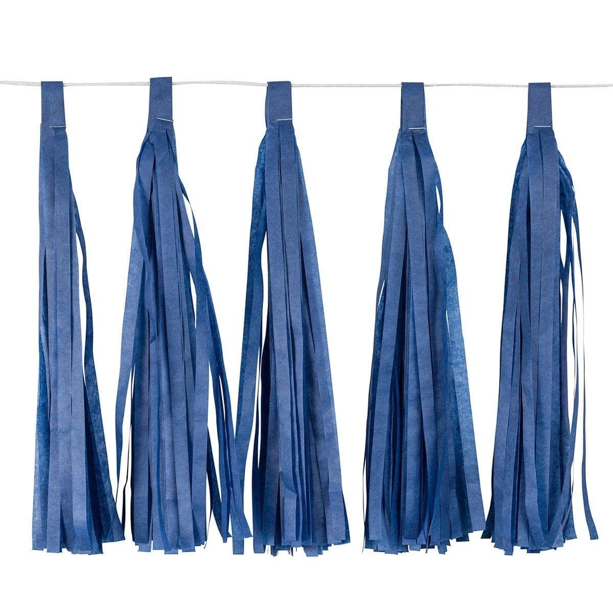 Buy Decorations Tassels Garland Silk Paper Assembled 10/Pkg - Royal Blue sold at Party Expert