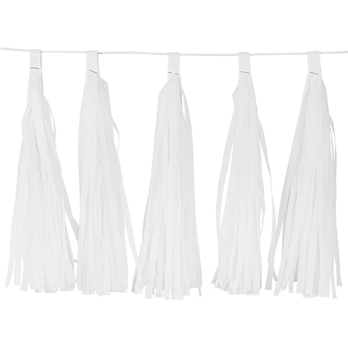 Buy Decorations Tassels Garland Silk Paper Assembled 10/Pkg - White sold at Party Expert
