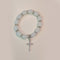 Buy Novelties Rhinestone Cross Charm Bracelet - Silver sold at Party Expert