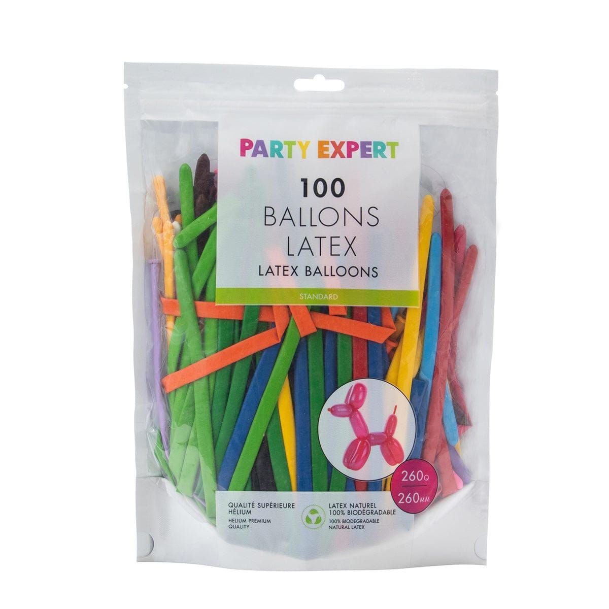 WIDE OCEAN INTERNATIONAL TRADE BEIJING CO., LTD Balloons Assorted Latex Balloon 260 mm, 100 Count