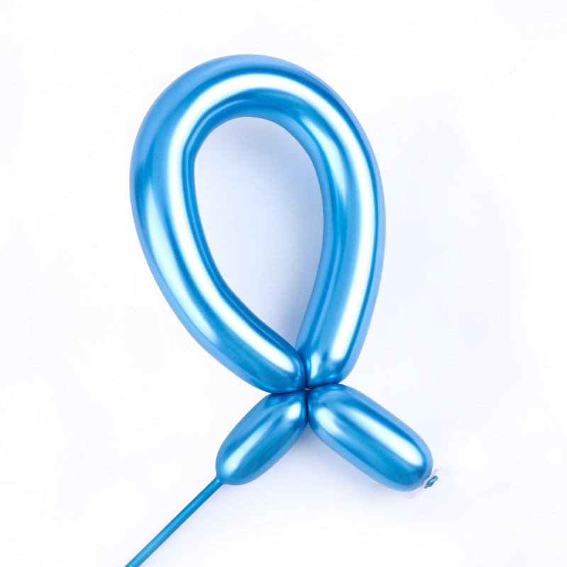 WIDE OCEAN INTERNATIONAL TRADE BEIJING CO., LTD Balloons Blue Latex Balloon 260 mm, Chrome Collection, 100 Count 810064198717
