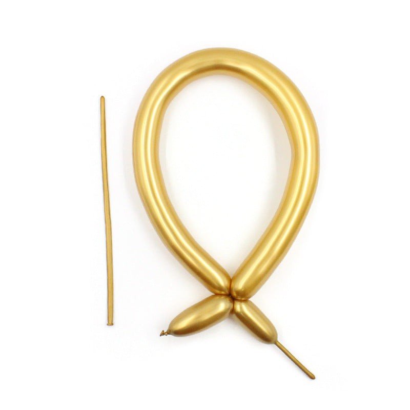WIDE OCEAN INTERNATIONAL TRADE BEIJING CO., LTD Balloons Gold Latex Balloon 260 mm, Chrome Collection, 100 Count 810064198434
