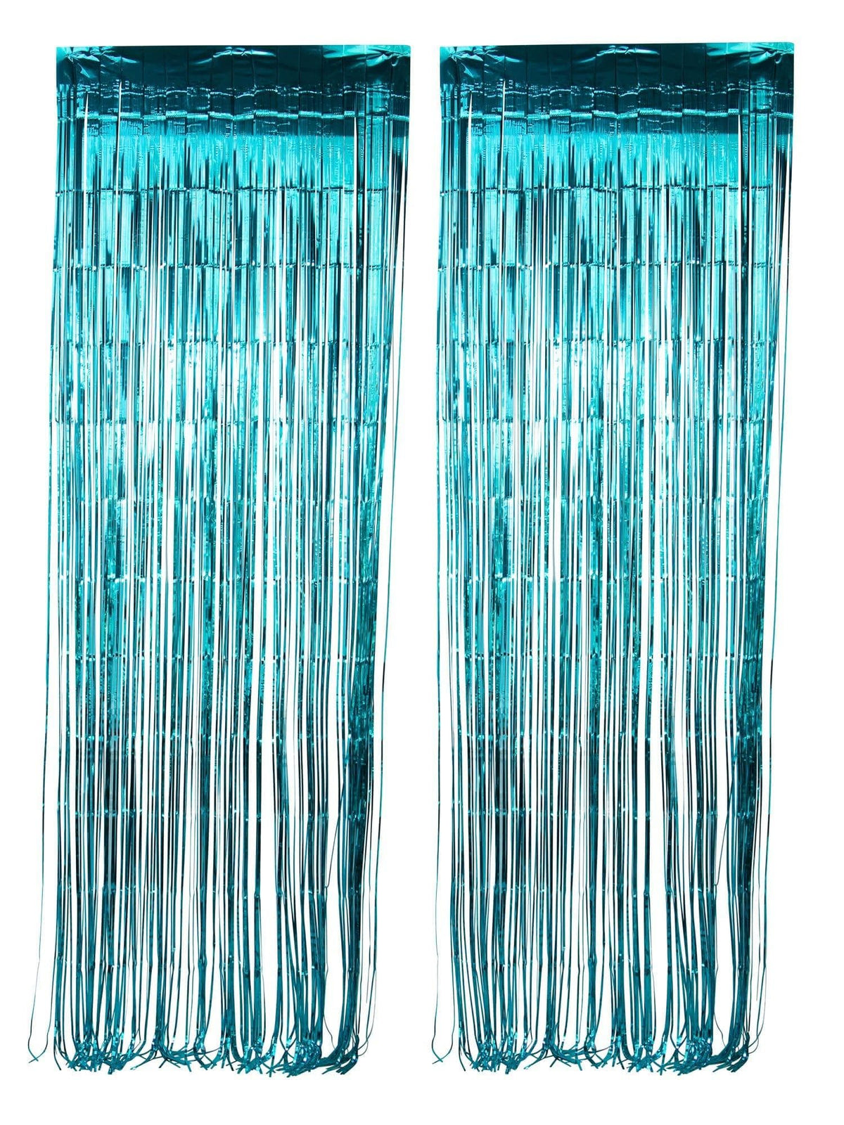 Buy Decorations Caribbean Blue Foil Fringe Curtain, 2 Count sold at Party Expert