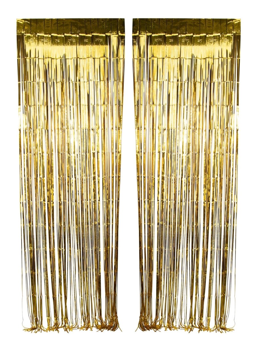WIDE OCEAN INTERNATIONAL TRADE BEIJING CO., LTD Decorations Gold Foil Fringe Curtain, 2 Count 810064199943