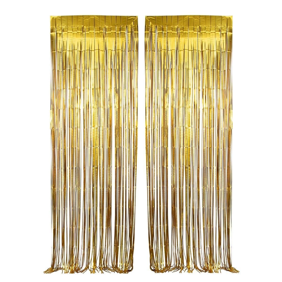 Buy Decorations Gold, Matte Collection, Foil Fringe Curtain, 2 Count sold at Party Expert