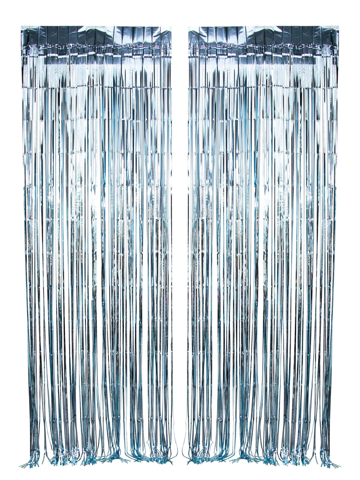 WIDE OCEAN INTERNATIONAL TRADE BEIJING CO., LTD Decorations Light Blue Foil Fringe Curtain, 2 Count 810077650011