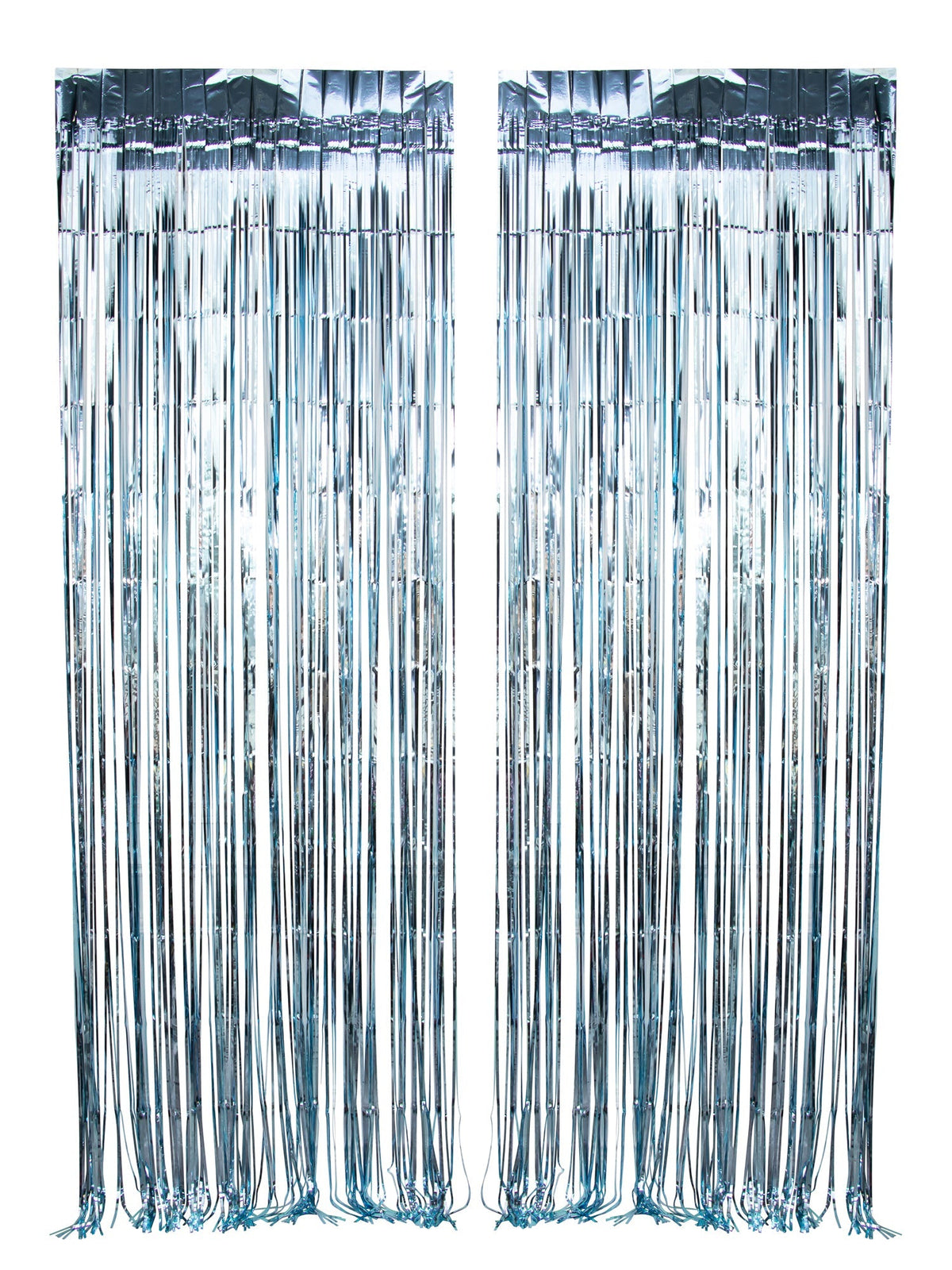 WIDE OCEAN INTERNATIONAL TRADE BEIJING CO., LTD Decorations Light Blue Foil Fringe Curtain, 2 Count 810077650011