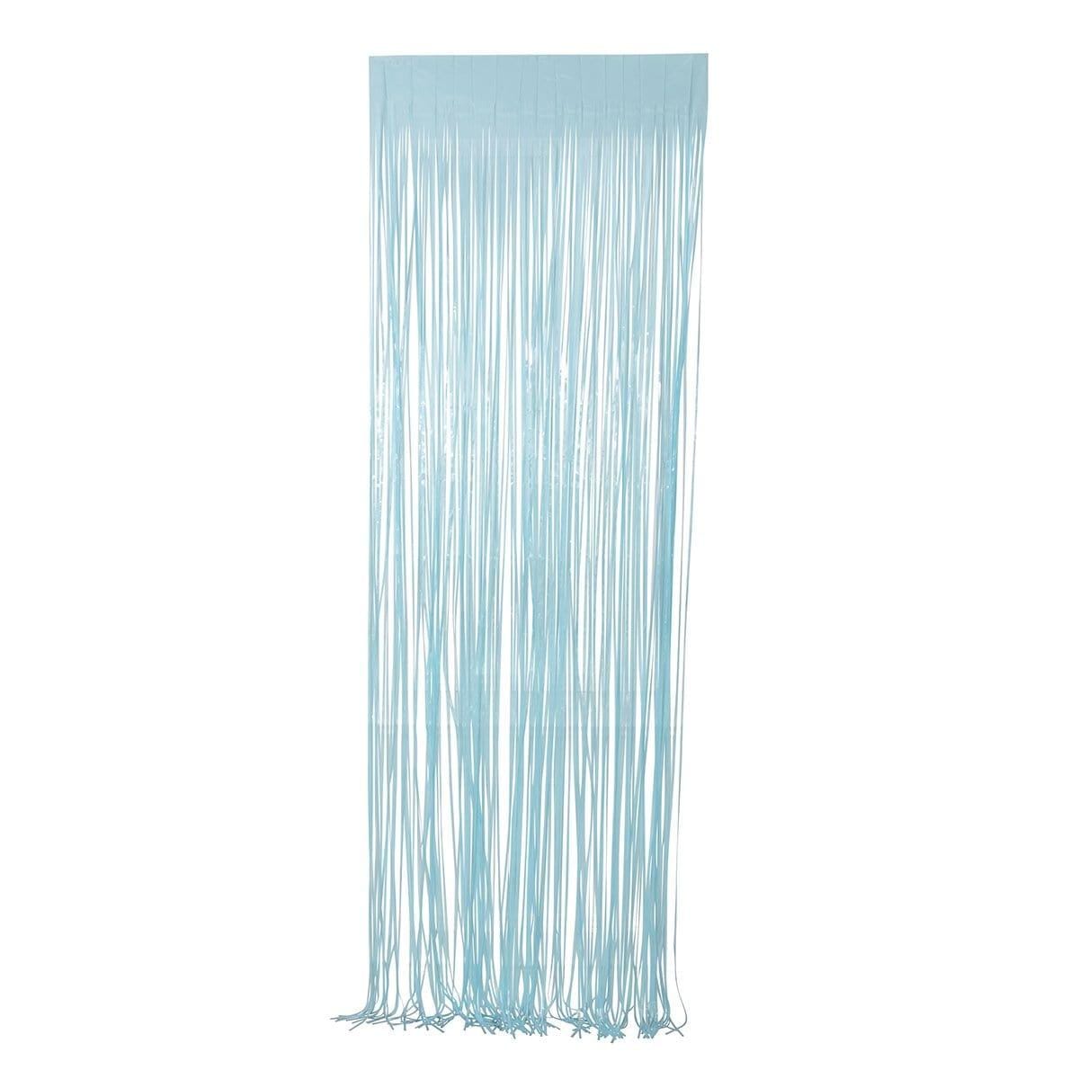 Buy Decorations Light Blue, Macaroon Collection, Foil Fringe Curtain sold at Party Expert