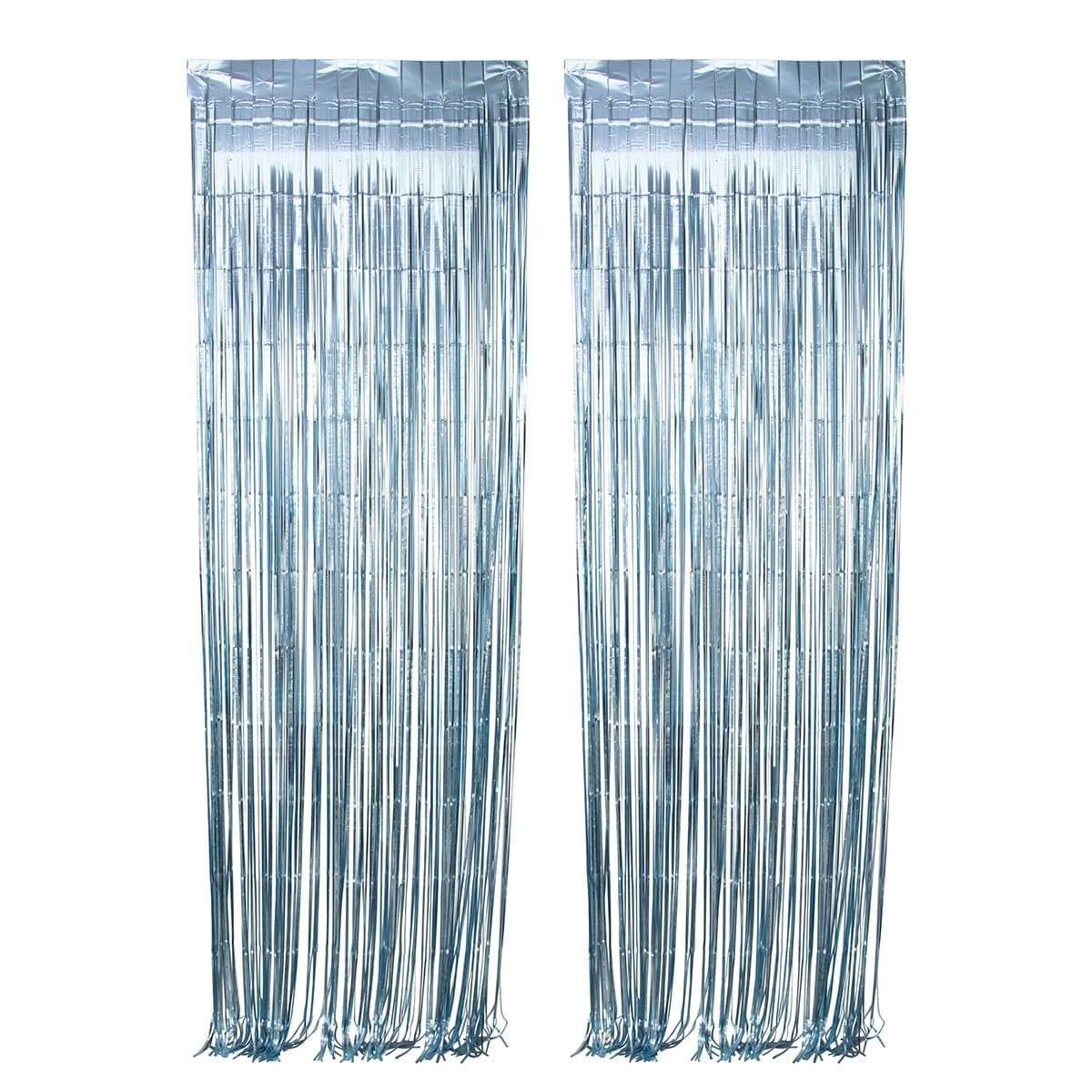 Buy Decorations Light Blue, Matte Collection, Foil Fringe Curtain, 2 Count sold at Party Expert