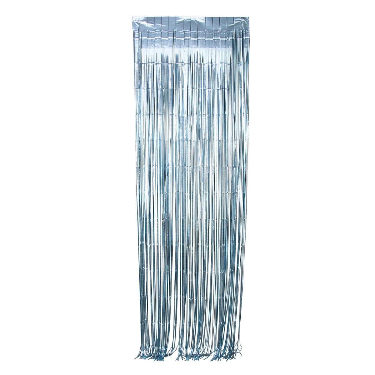 Buy Decorations Light Blue, Matte Collection, Foil Fringe Curtain sold at Party Expert