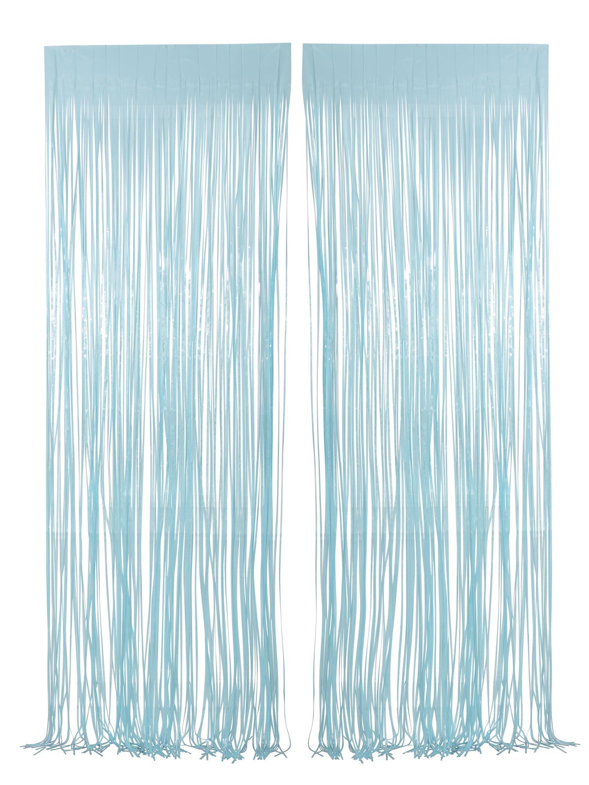 WIDE OCEAN INTERNATIONAL TRADE BEIJING CO., LTD Decorations Light Blue Pastel Foil Fringe Curtain, 2 Count 810077650110