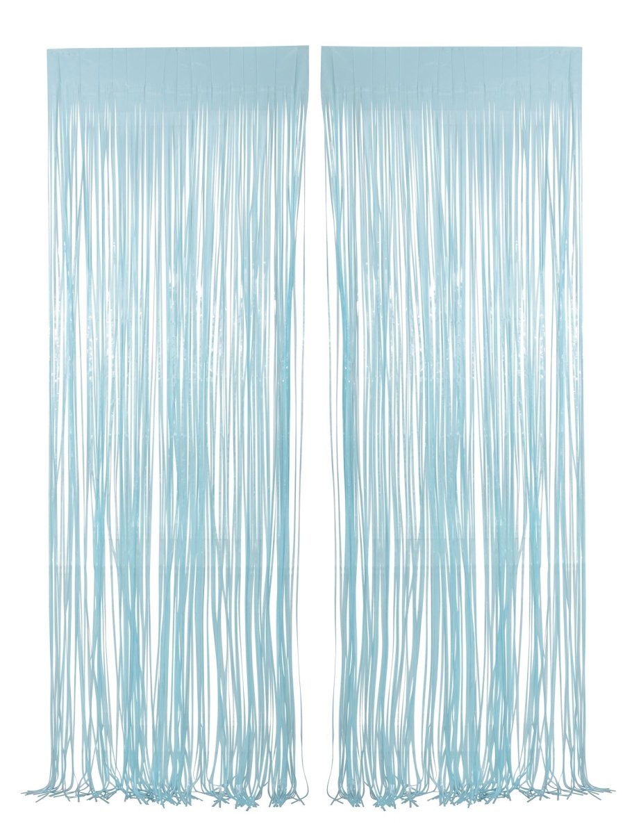 WIDE OCEAN INTERNATIONAL TRADE BEIJING CO., LTD Decorations Light Blue Pastel Foil Fringe Curtain, 2 Count 810077650110