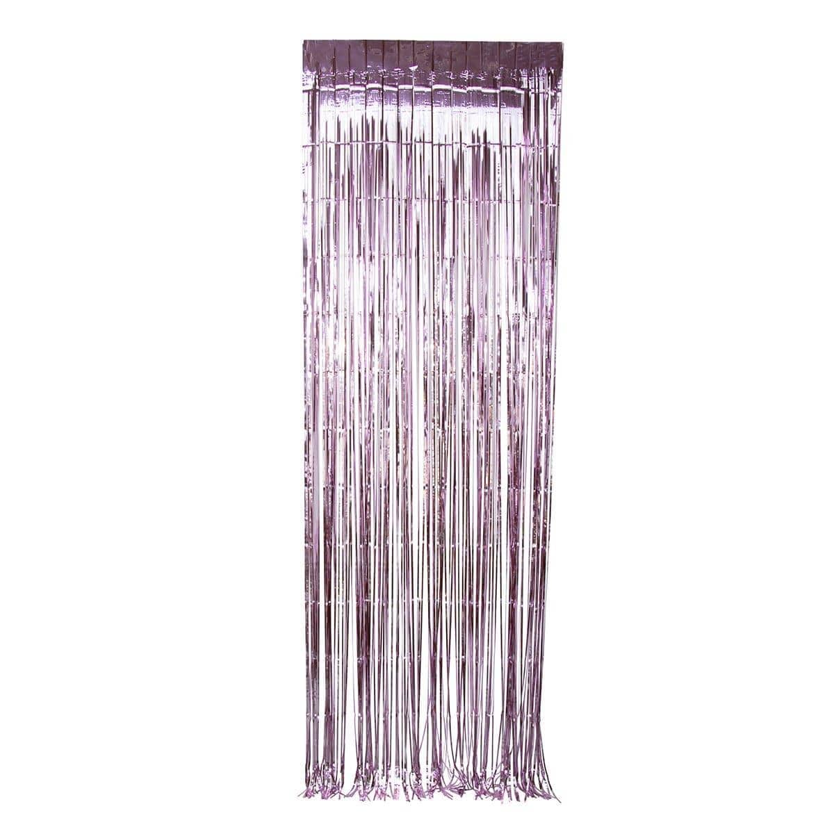 Buy Decorations Light Pink Foil Fringe Curtain sold at Party Expert