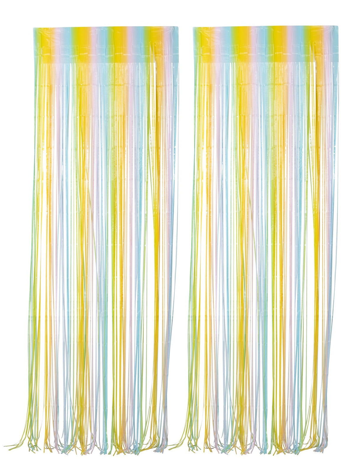 WIDE OCEAN INTERNATIONAL TRADE BEIJING CO., LTD Decorations Pastel Rainbow, Macaroon Collection, Foil Fringe Curtain, 2 Count 810077650158