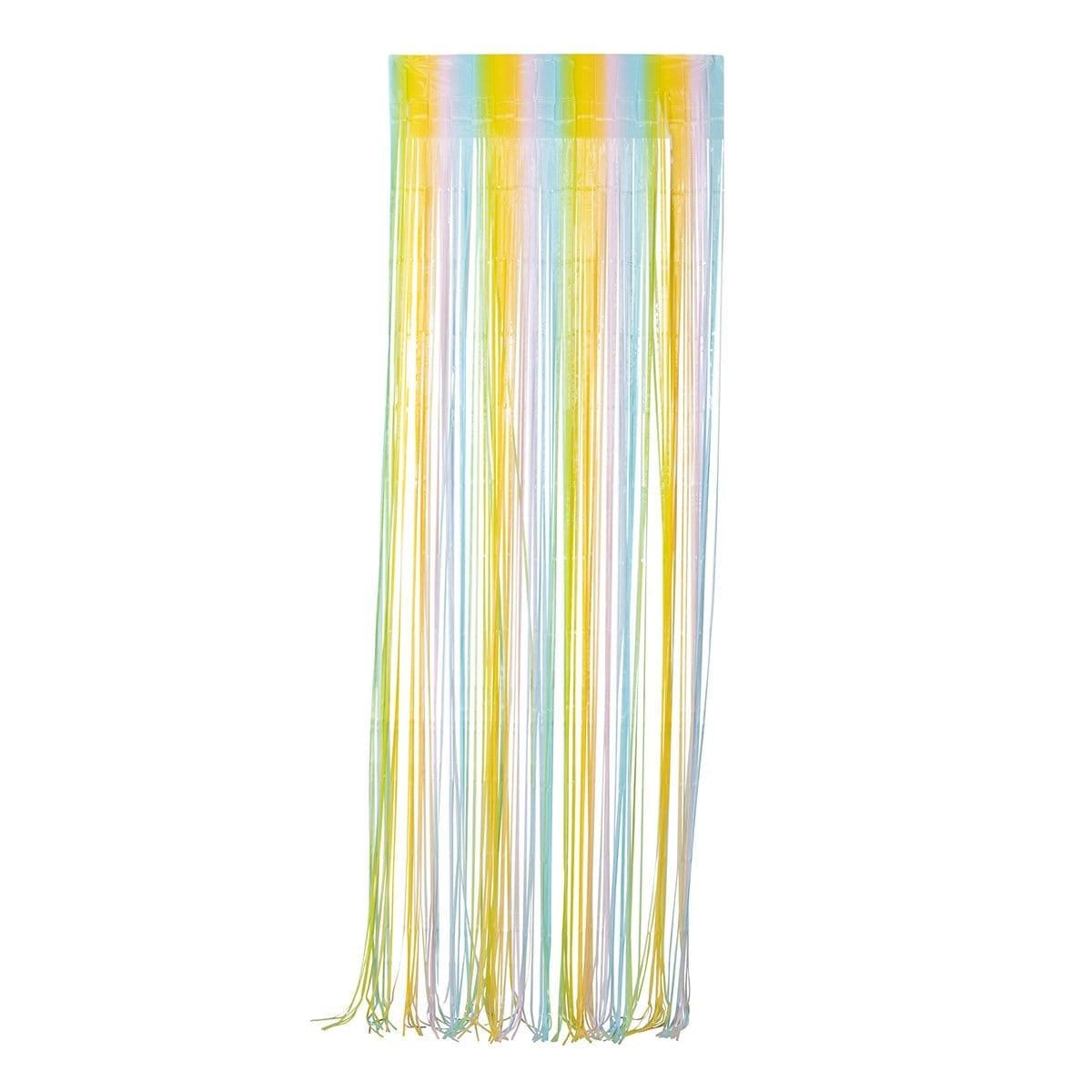 Buy Decorations Pastel Rainbow, Macaroon Collection, Foil Fringe Curtain sold at Party Expert