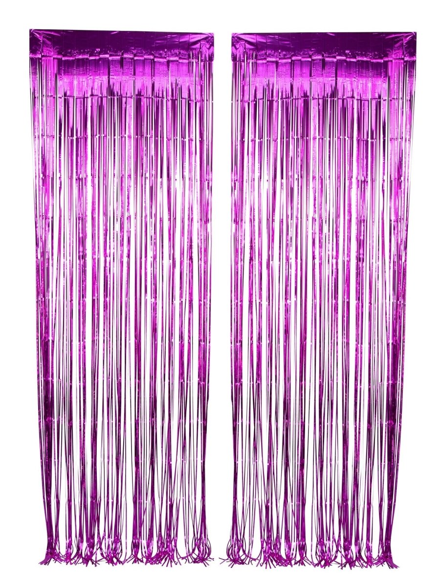 Purple Foil Fringe Curtain, 2 Count | Party Expert
