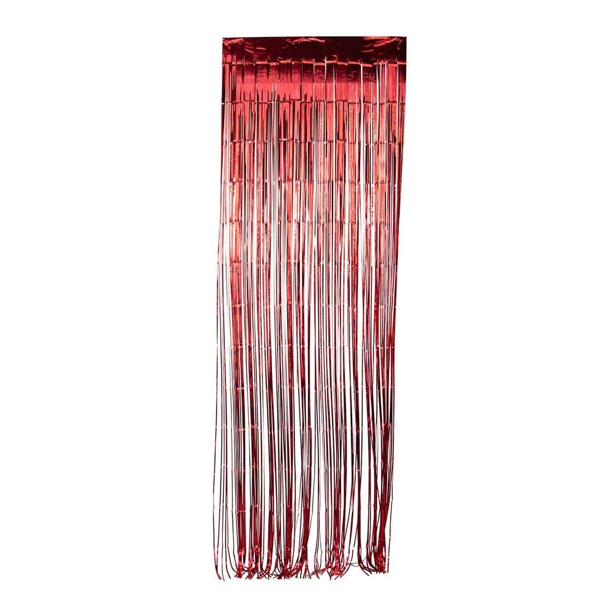 Buy Decorations Red Foil Fringe Curtain sold at Party Expert