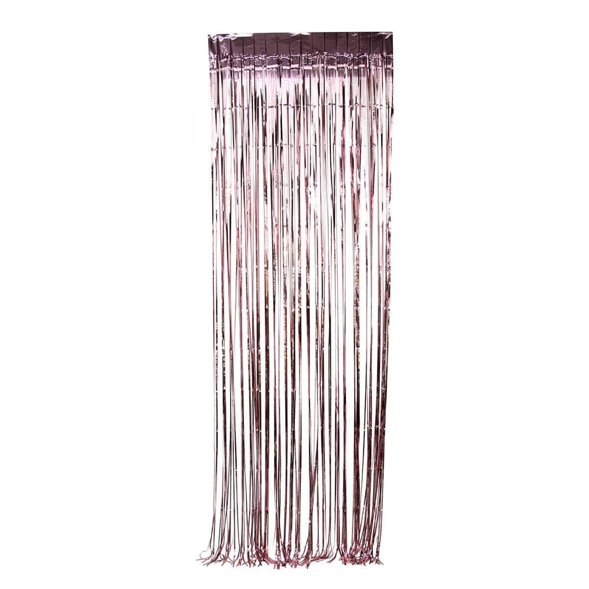 Buy Decorations Rose Gold Foil Fringe Curtain sold at Party Expert