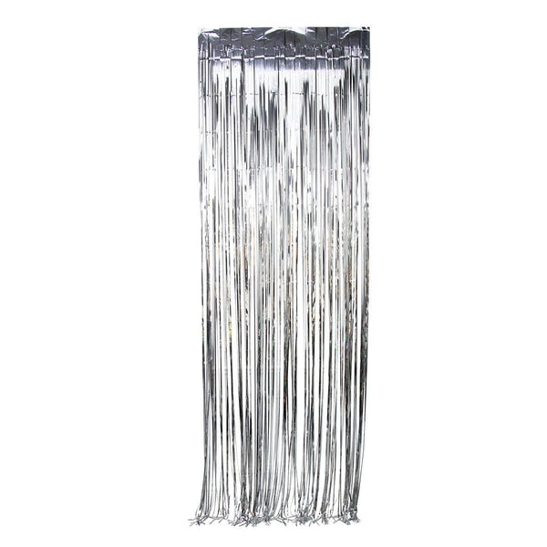 Rideau Métallique Argenté à Franges - 6 Panneaux 1x2 M | Adhésif Double Face Inclus | Pour Fêtes, Mariages, Photos - 10