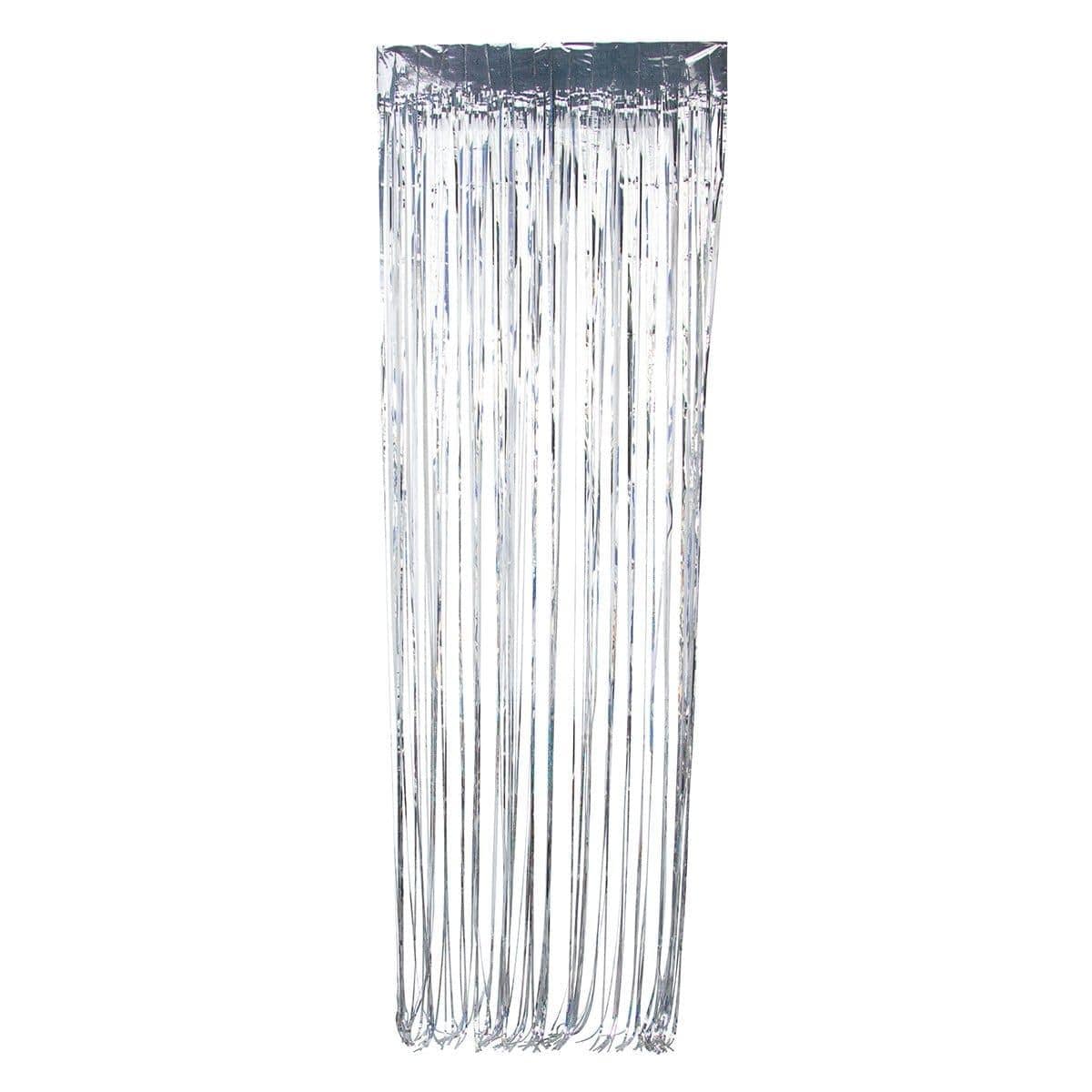 Buy Decorations Silver, Laser Collection, Foil Fringe Curtain sold at Party Expert