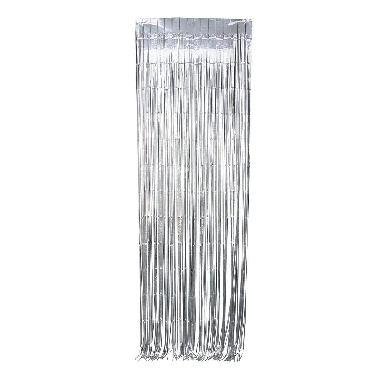 Buy Decorations Silver, Matte Collection, Foil Fringe Curtain sold at Party Expert