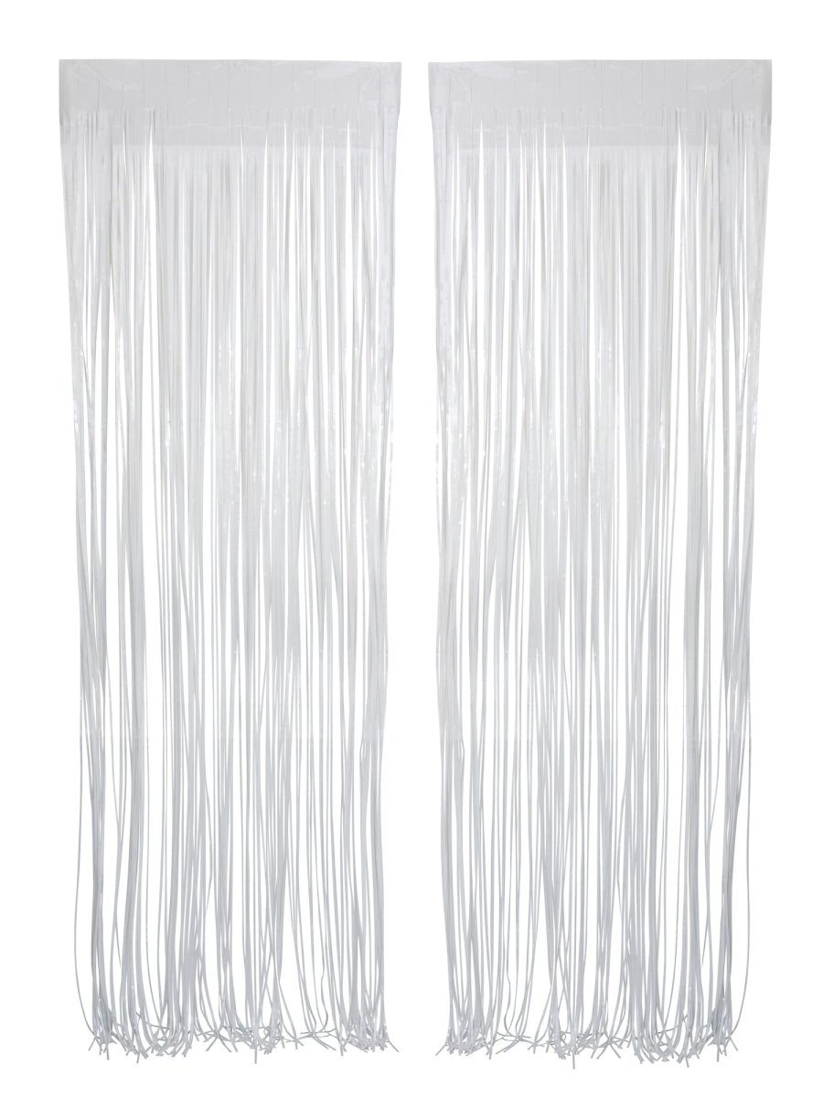 WIDE OCEAN INTERNATIONAL TRADE BEIJING CO., LTD Decorations White, Macaroon Collection, Foil Fringe Curtain, 2 Count 810077650226
