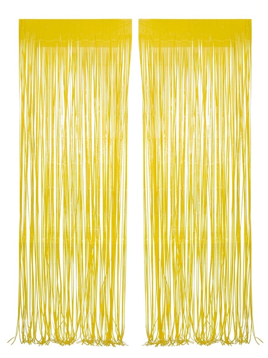 WIDE OCEAN INTERNATIONAL TRADE BEIJING CO., LTD Decorations Yellow Pastel Foil Fringe Curtain, 2 Count 810077650134
