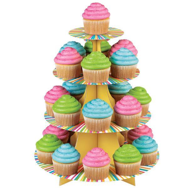 Buy Cake Supplies 4-Tier Cupcake Stand - Colorwheel 12 x 14 in. sold at Party Expert