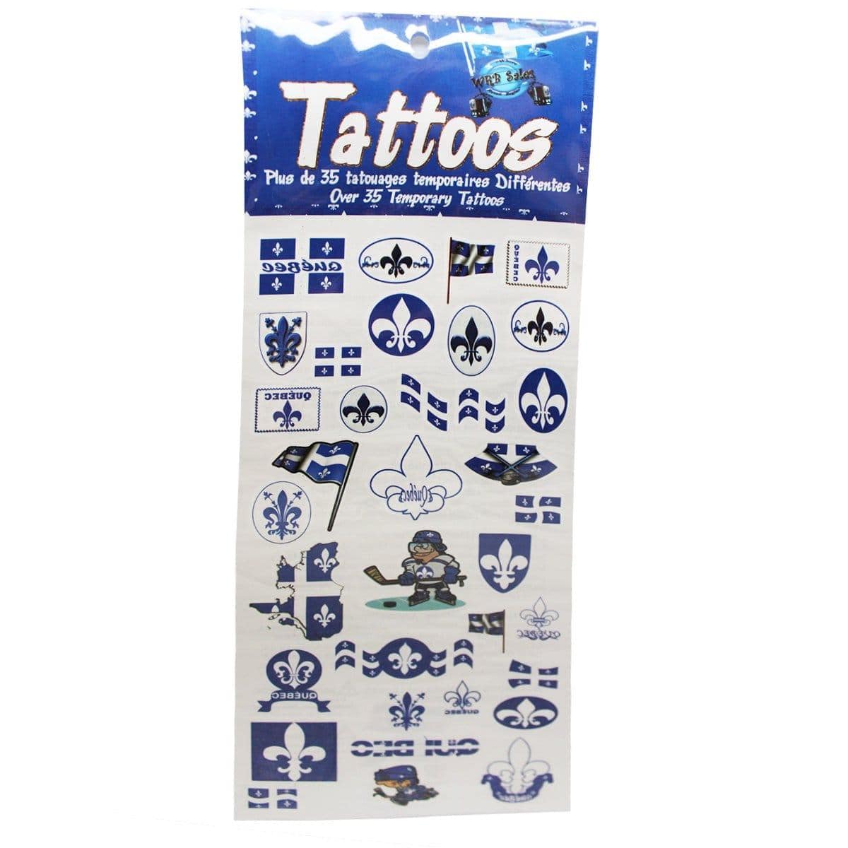 Buy St-Jean-Baptiste Quebec Tattoos 35/pkg sold at Party Expert