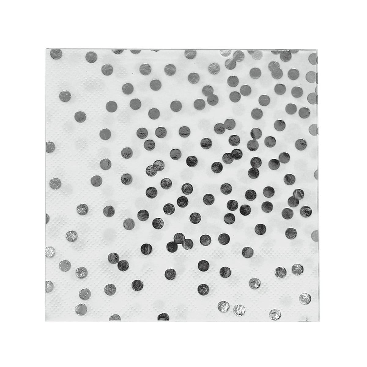 Buy Everyday Entertaining Lunch Napkins - Silver Confetti - 16/Pk sold at Party Expert