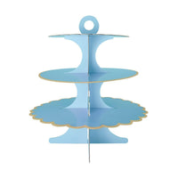 YIWU SANDY PAPER PRODUCTS CO., LTD Everyday Entertaining Cupcake Stand 3 Tiers, Light Blue