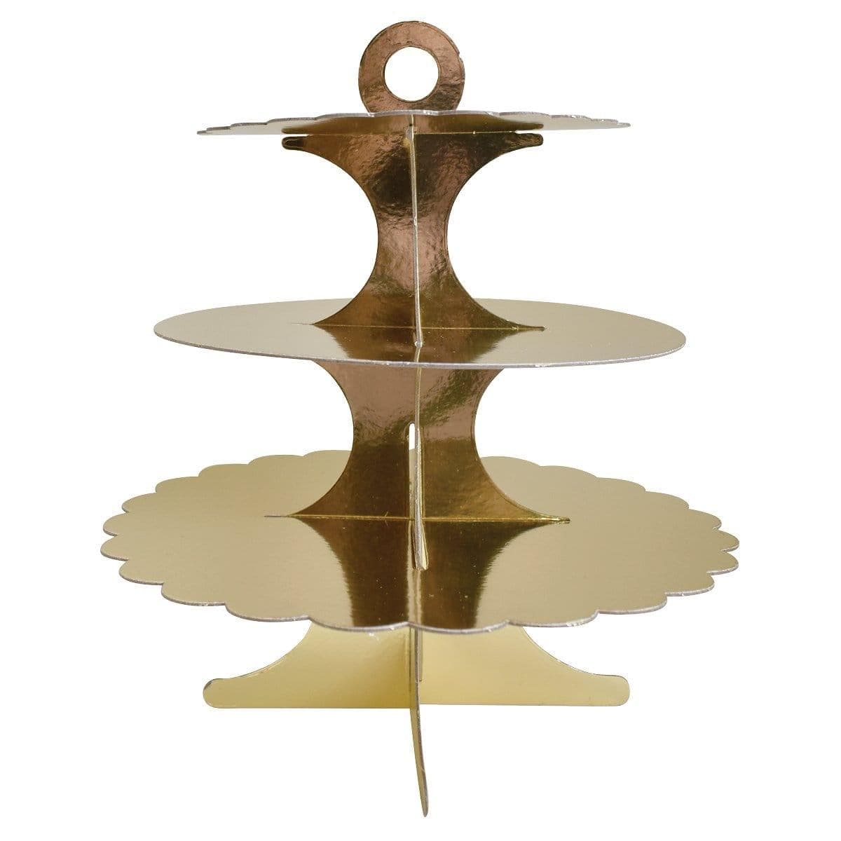 Buy cake Supplies Cake Stand 3 Tiers - Metallic Gold sold at Party Expert