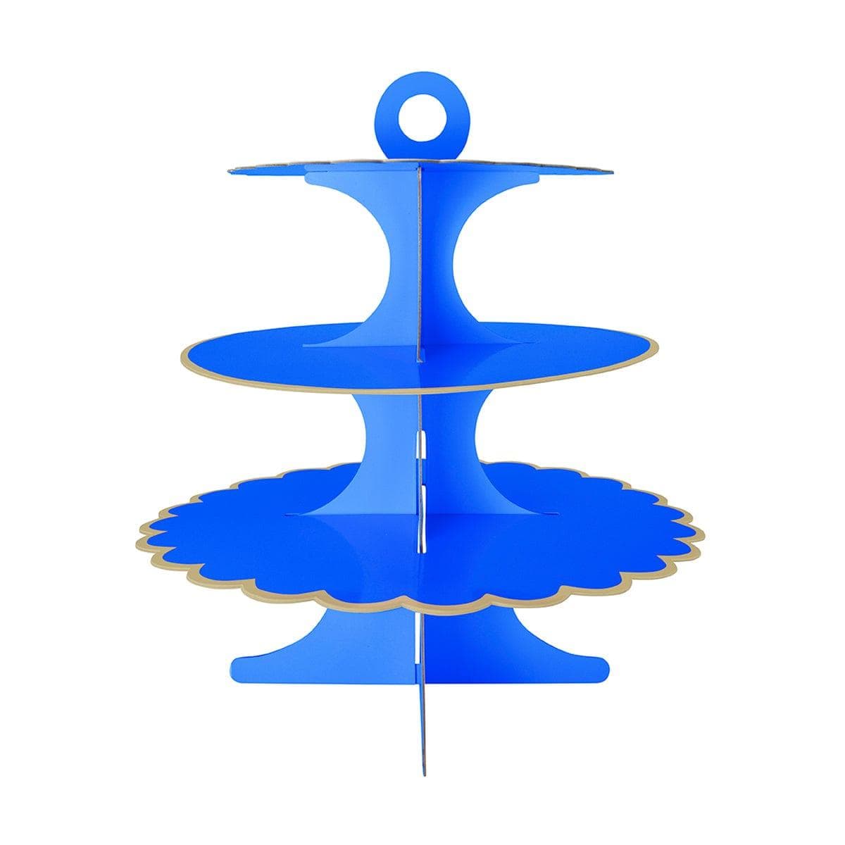 YIWU SANDY PAPER PRODUCTS CO., LTD Everyday Entertaining Cupcake Stand 3 Tiers, Royal Blue