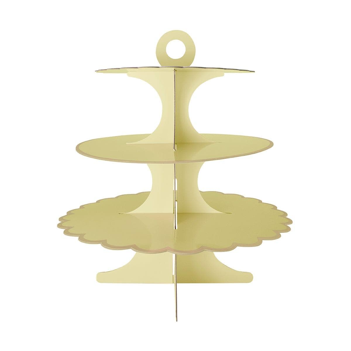 YIWU SANDY PAPER PRODUCTS CO., LTD Everyday Entertaining Cupcake Stand 3 Tiers, Yellow