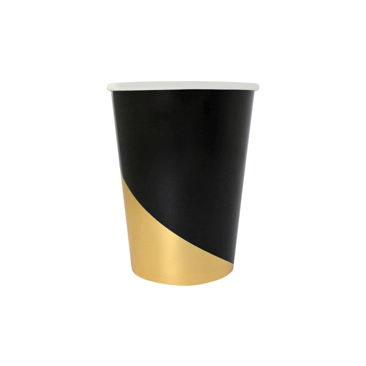 Buy Everyday Entertaining Cups 9 Oz.- Black & Gold - 8/Pk sold at Party Expert