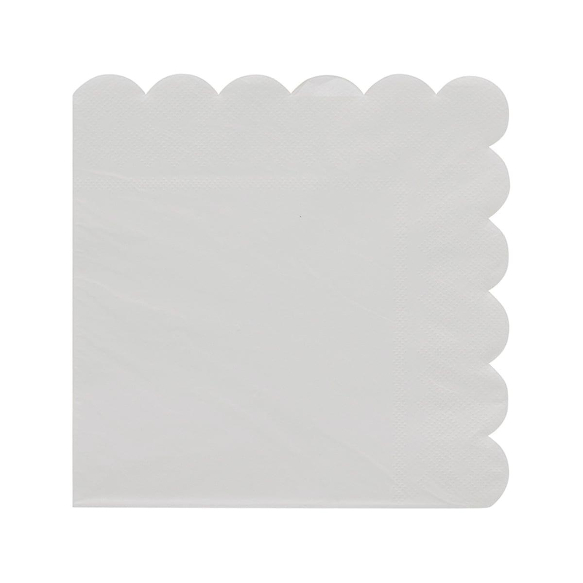 YIWU SANDY PAPER PRODUCTS CO., LTD Everyday Entertaining Flower Edge White Lunch Napkins, 16 Count