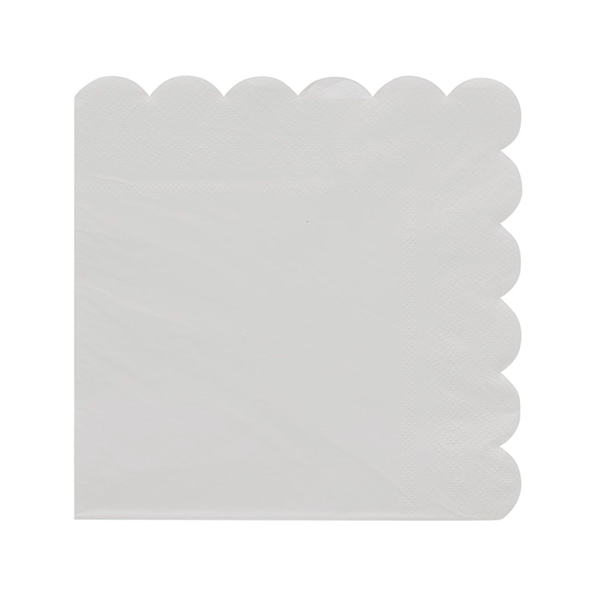 YIWU SANDY PAPER PRODUCTS CO., LTD Everyday Entertaining Flower Edge White Lunch Napkins, 16 Count