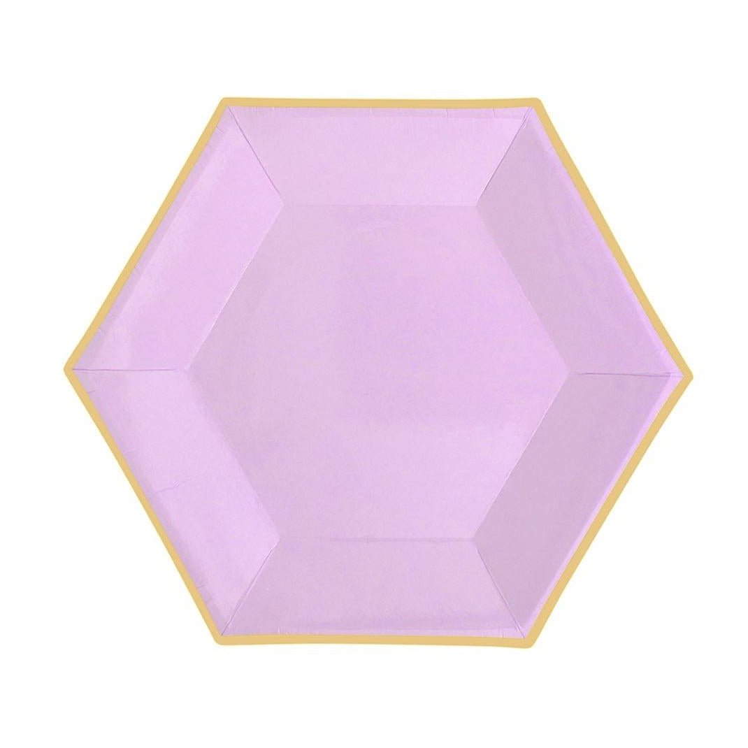 YIWU SANDY PAPER PRODUCTS CO., LTD Everyday Entertaining Hexagon Lavender Plates, 9 Inches, 8 Count