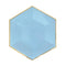 YIWU SANDY PAPER PRODUCTS CO., LTD Everyday Entertaining Hexagon Light Blue Plates, 9 Inches, 8 Count