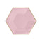 YIWU SANDY PAPER PRODUCTS CO., LTD Everyday Entertaining Hexagon Light Pink Plates, 7 Inches, 8 Count