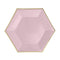 YIWU SANDY PAPER PRODUCTS CO., LTD Everyday Entertaining Hexagon Light Pink Plates, 9 Inches, 8 Count