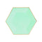 YIWU SANDY PAPER PRODUCTS CO., LTD Everyday Entertaining Hexagon Mint Green Plates, 7 Inches, 8 Count