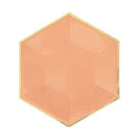 YIWU SANDY PAPER PRODUCTS CO., LTD Everyday Entertaining Hexagon Orange Plates, 7 Inches, 8 Count