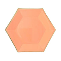 YIWU SANDY PAPER PRODUCTS CO., LTD Everyday Entertaining Hexagon Orange Plates, 9 Inches, 8 Count