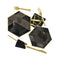 Buy Everyday Entertaining Hexagon Plates 7'' - Black & Gold - 8/Pk sold at Party Expert