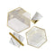 Buy Everyday Entertaining Hexagon Plates 7'', White And Gold - 8/Pk sold at Party Expert