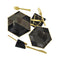 Buy Everyday Entertaining Hexagon Plates 9'' - Black & Gold - 8/Pk sold at Party Expert
