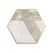 Buy Everyday Entertaining Hexagon Plates 9'' - White And Gold - 8/Pk sold at Party Expert