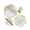 Buy Everyday Entertaining Hexagon Plates 9'' - White And Gold - 8/Pk sold at Party Expert