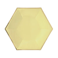YIWU SANDY PAPER PRODUCTS CO., LTD Everyday Entertaining Hexagon Yellow Plates, 9 Inches, 8 Count